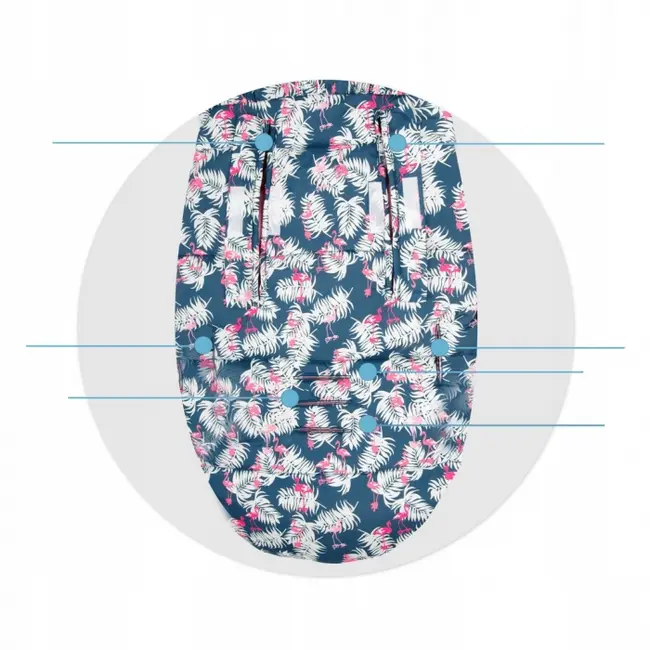 Sac de dormit 95 x 48 cm ricokids elmi 720012 - bleumarin cu flamingo edeedi720012