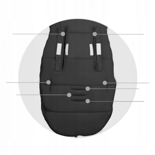 Sac de dormit 95 x 48 cm ricokids elmi 720014 - negru cu argintiu edeedi720014