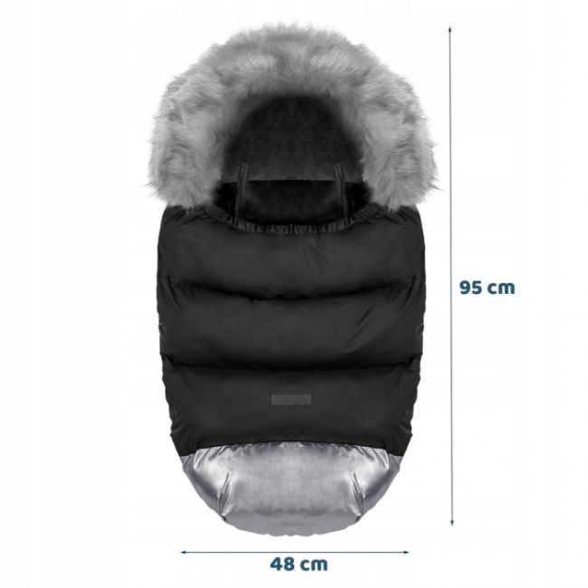 Sac de dormit 95 x 48 cm ricokids elmi 720014 - negru cu argintiu edeedi720014