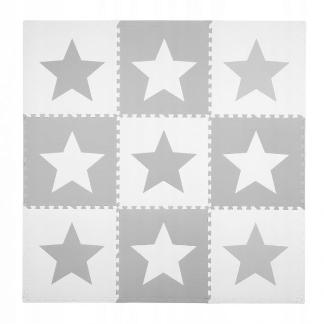 Salteluta de joaca 180 x 180 cm ricokids 7502 - gri cu stele edeedi7502