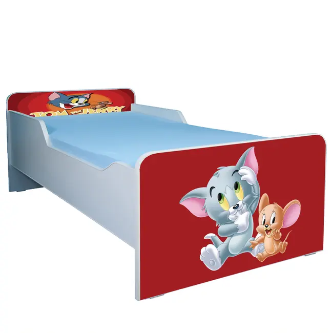 Pat Pentru Copii 2-12 Ani Cutom & Jerry Include Saltea SafeNest 160x80 Cm - Ptv2027