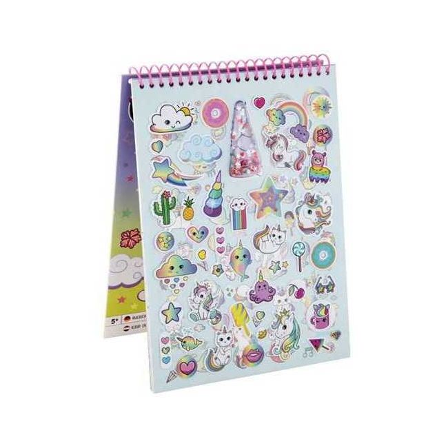 Carte de colorat A4 Unicorn cu stickere Grafix GR150052 BBJGR150052_Initiala