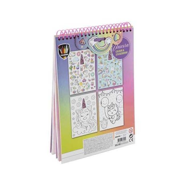Carte de colorat A4 Unicorn cu stickere Grafix GR150052 BBJGR150052_Initiala