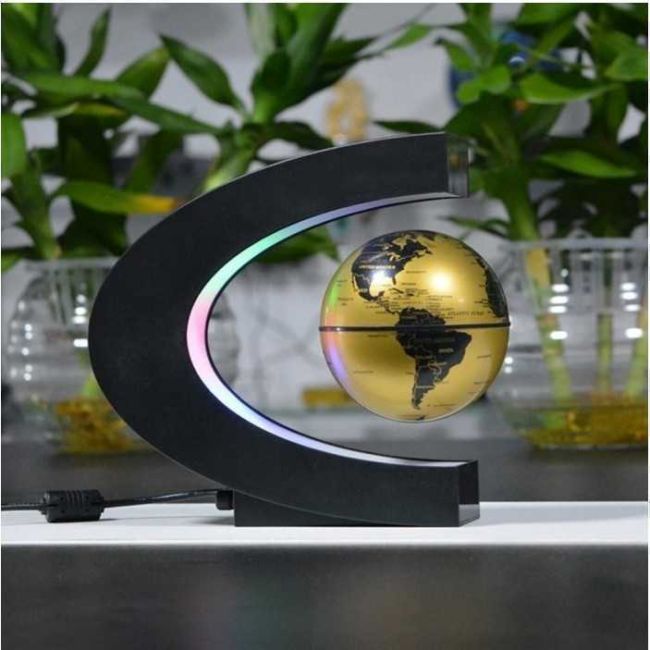 Glob pamantesc levitant in suport LED forma de semicerc Cosmolino MP12854 BBJMP12854_Auriu