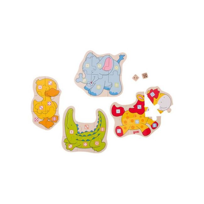 Joc puzzle cu zaruri animalele - okegoki56823