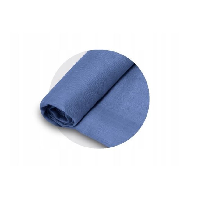 Lionelo - Paturica multifunctionala de infasat, Din bambus, 120x120 cm, Albastru BYNLO-BAMBOO_SWADDLE_BLUE_DENIM
