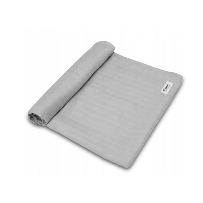 Lionelo - Paturica multifunctionala de infasat, Din bambus, 120x120 cm, Gri BYNLO-BAMBOO_SWADDLE_GREY STONE