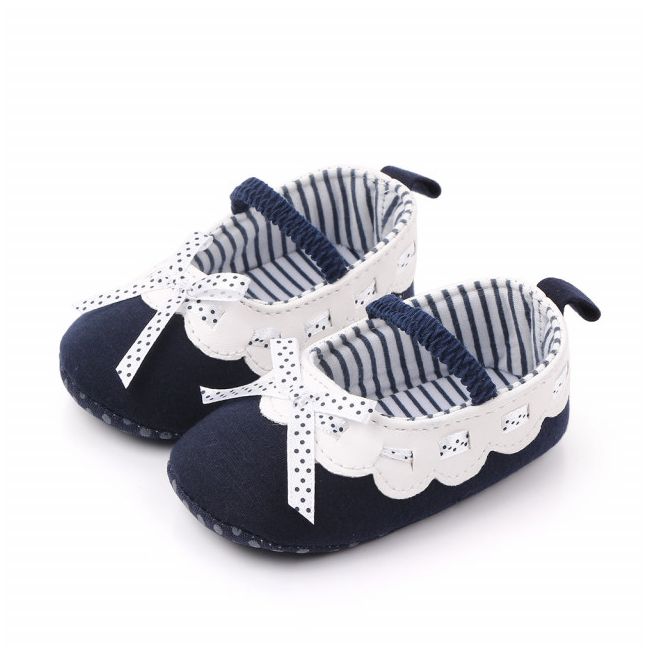 Pantofiori bleumarine cu volanas alb ADD2319-1-sa27