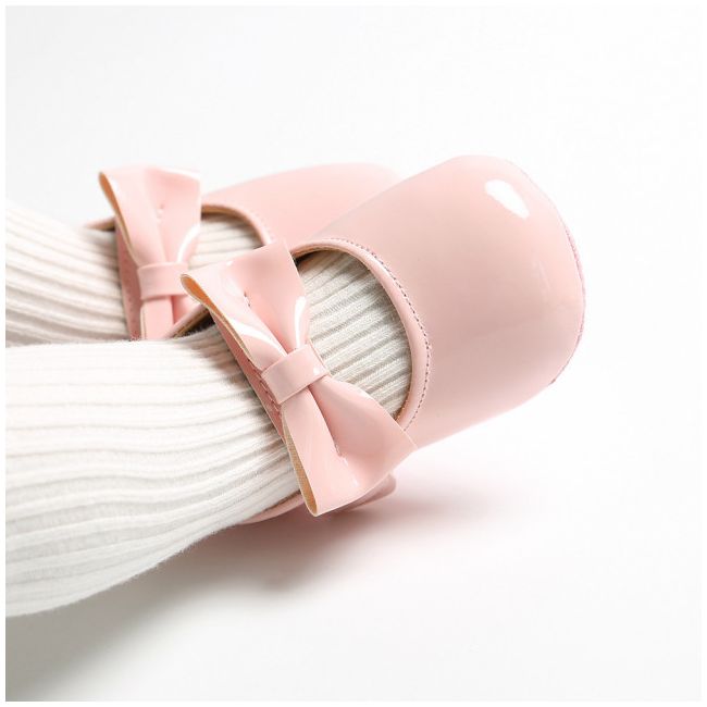 Pantofiori roz din lac cu fundita pentru fetite ADYM70-2-p22