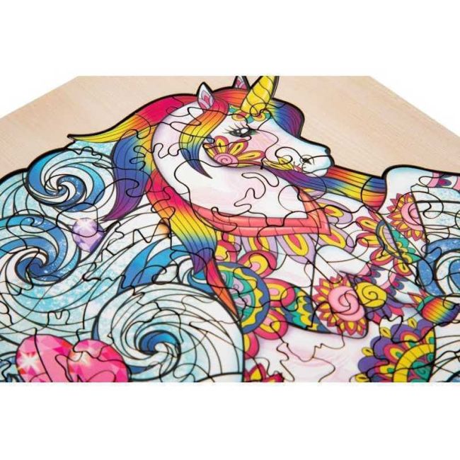 Puzzle Lemn Unicorn, 130 piese, 30x22.5 cm Grafix GR400045 BBJGR400045_Initiala