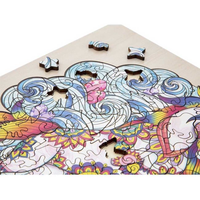 Puzzle Lemn Unicorn, 130 piese, 30x22.5 cm Grafix GR400045 BBJGR400045_Initiala