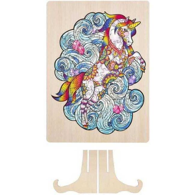 Puzzle Lemn Unicorn, 130 piese, 30x22.5 cm Grafix GR400045 BBJGR400045_Initiala