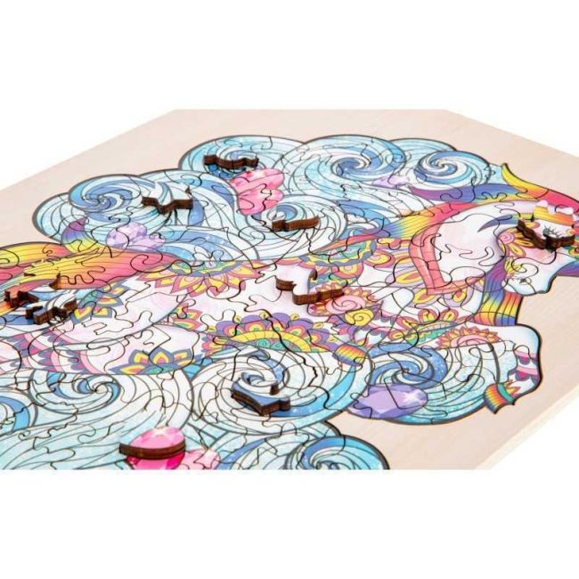 Puzzle Lemn Unicorn, 130 piese, 30x22.5 cm Grafix GR400045 BBJGR400045_Initiala