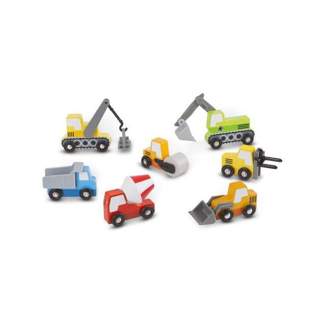 Set de 7 masinute utilitare din lemn - okemd3180
