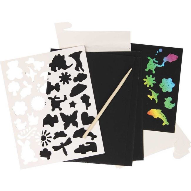 Set fise razuibile Holographic Scratch Art Grafix GR220002 BBJGR220002_Curcubeu