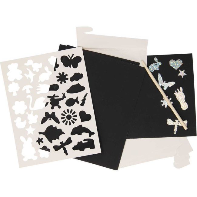 Set fise razuibile Holographic Scratch Art Grafix GR220002 BBJGR220002_Sclipici