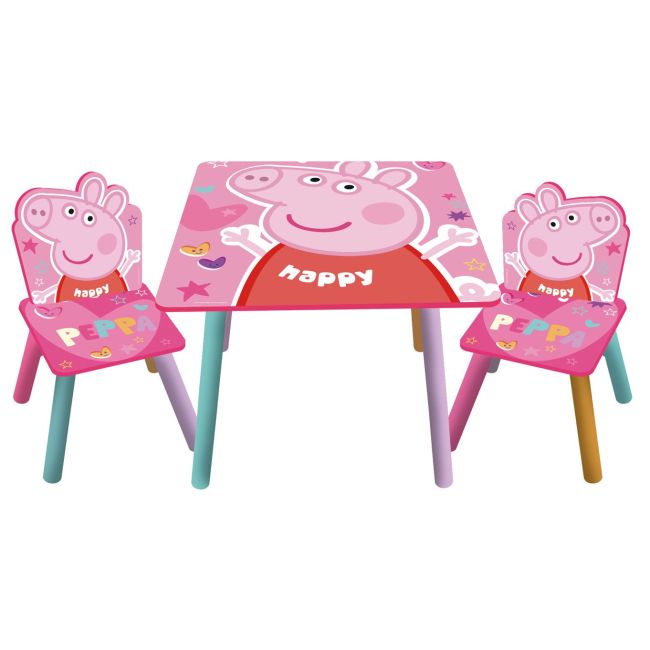Set masuta si 2 scaunele Peppa Pig BBXPP13984