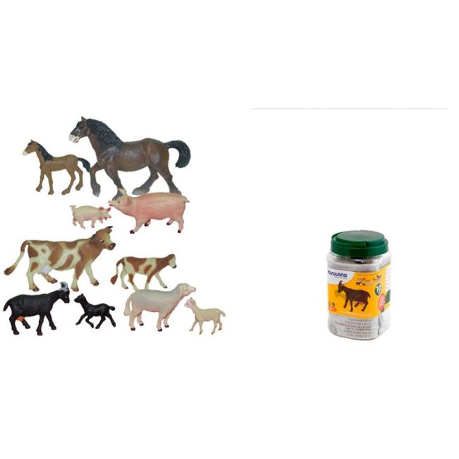 Animale domestice cu puii set de 10 figurine - miniland - okeml27430