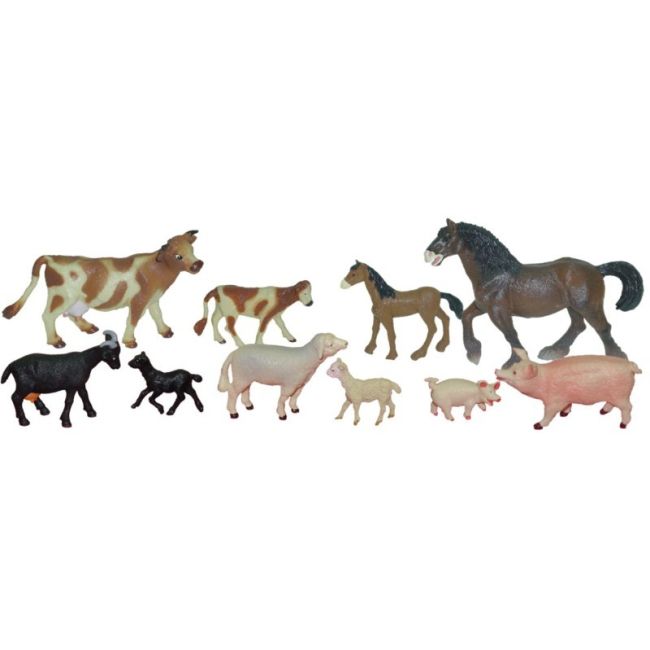 Animale domestice cu puii set de 10 figurine - miniland - okeml27430