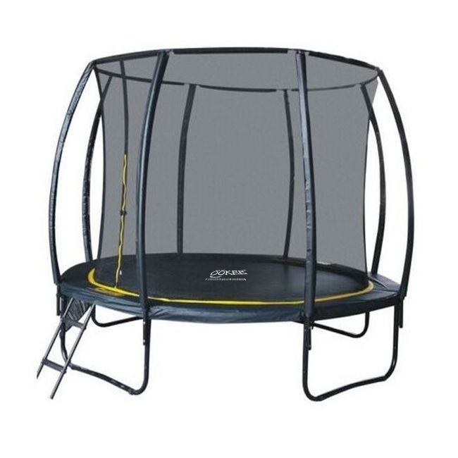 Set trambulina 305 cm cu plasa si scarita ookee jump carbon - okeoejc1048