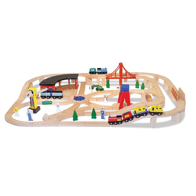 Set trenulet din lemn cu depou melissa and doug - okemd0701