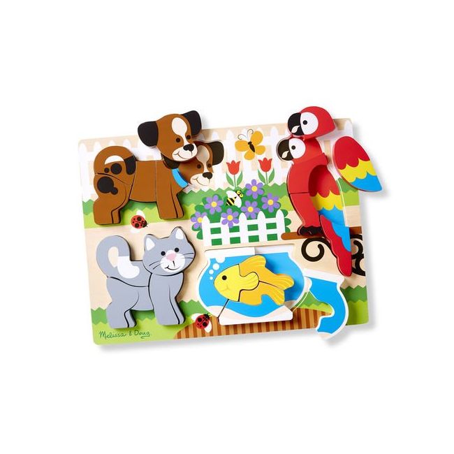 Puzzle din lemn cu piese mari prietenii mei - melissa & doug - okemd1890