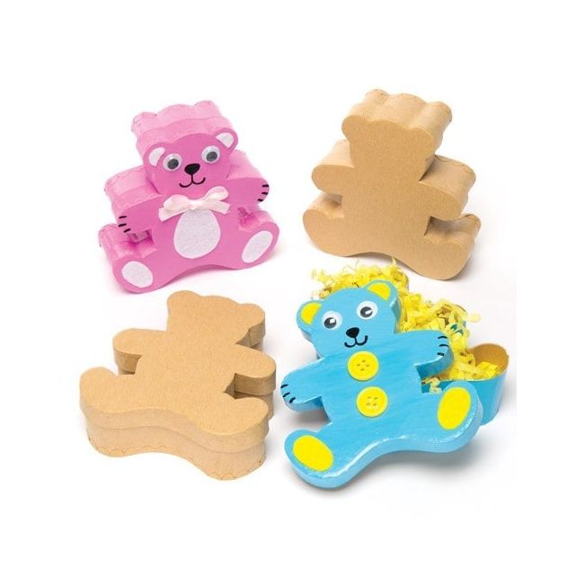 Set 4 cutiute din carton de decorat ursuleti - okebkav144