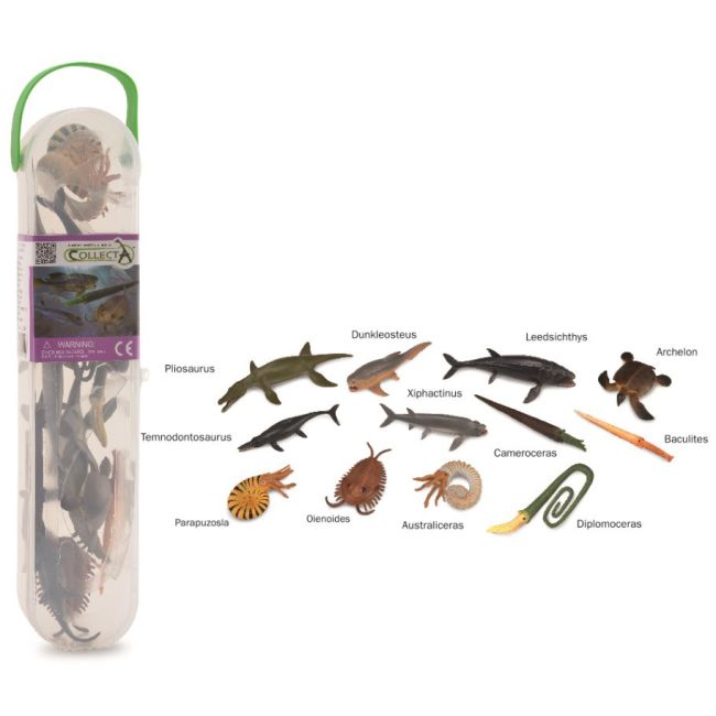 Cutie cu 12 minifigurine animale marine preistorice - okecola1104c