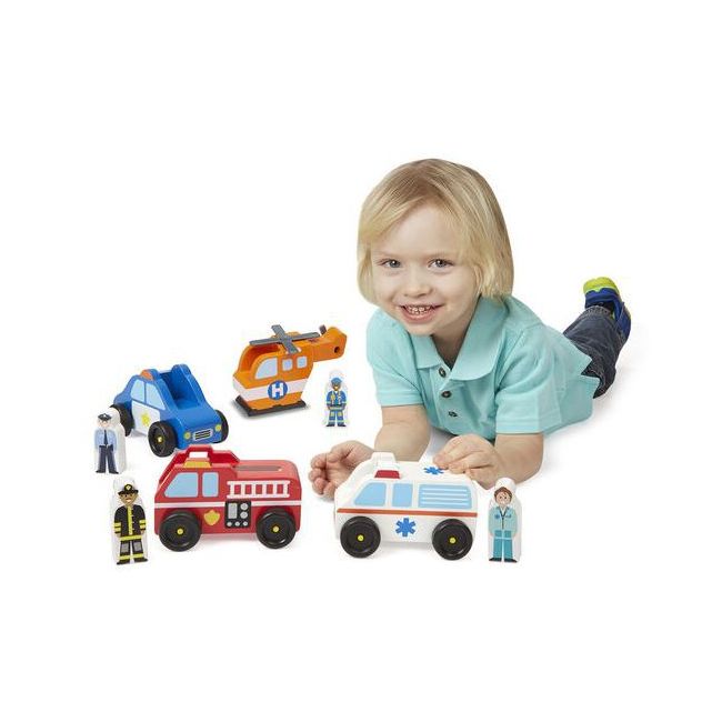 Set de joaca din lemn vehicule de interventie - okemd9285