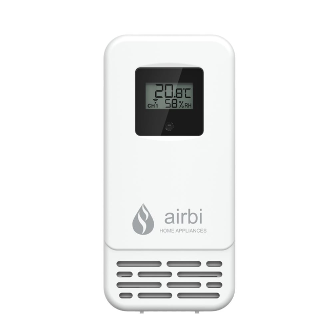 Senzor pentru temperatura si umiditate,  afisaj LCD, alb, AirBi BI1010