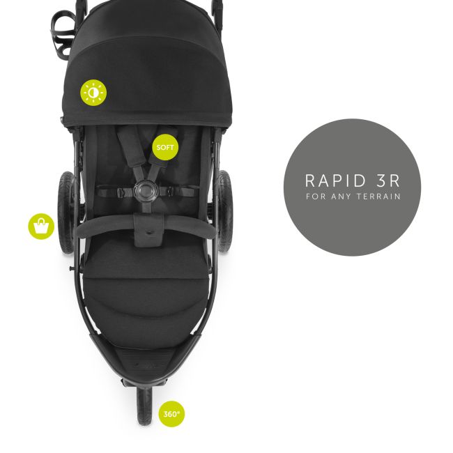 Cărucior Hauck Rapid 3R Black UPF 50+ MGZ148549