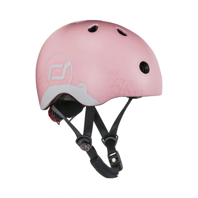 Casca De Protectie Pentru Copii, Sistem De Reglare Magnetic Cu Led, Cu Banda Reflectorizanta, Xxs-s, 45-51 Cm, 1 An+, Rose, Scoot  Ride Pjb96496