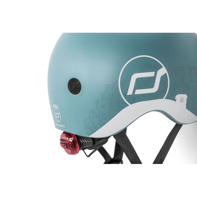 Casca De Protectie Pentru Copii, Sistem De Reglare Magnetic Cu Led, Cu Banda Reflectorizanta, Xxs-s, 45-51 Cm, 1 An+, Steel, Scoot  Ride Pjb96495