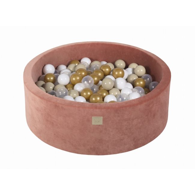 Piscina Uscata Cu 200 De Bile (alb, Bej, Auriu, Transparent) Meowbaby  , 90x30 Cm, Catifea Rosu Marsala Pjbbv03004w