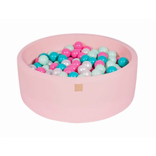 Piscina Uscata Cu 200 De Bile (alb Perlat, Turcoaz, Roz, Mint) Meowbaby  , 90x30 Cm, Roz Deschis Pjbmeo157