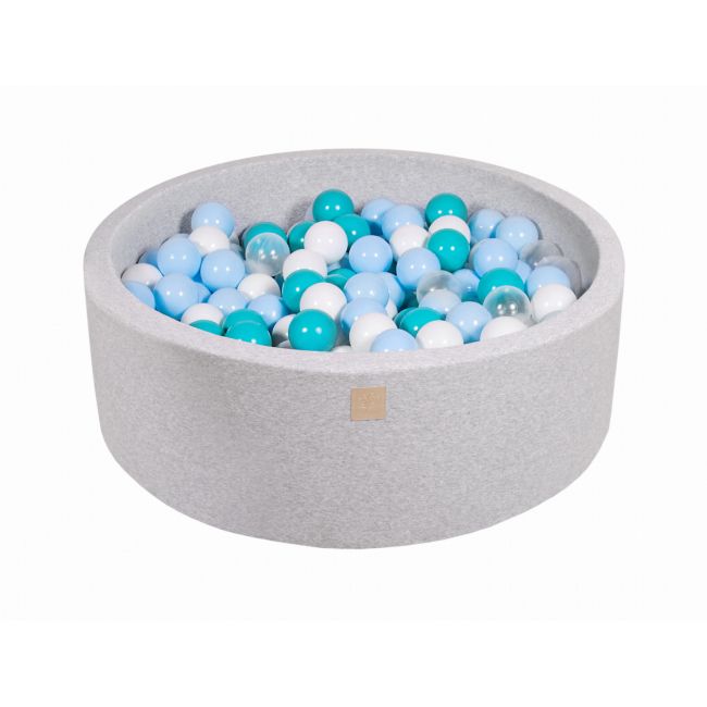 Piscina Uscata Cu 200 De Bile (turcoaz, Babyblue, Transparent, Alb) Meowbaby  , 90x30 Cm, Gri Deschis Pjbmeo166
