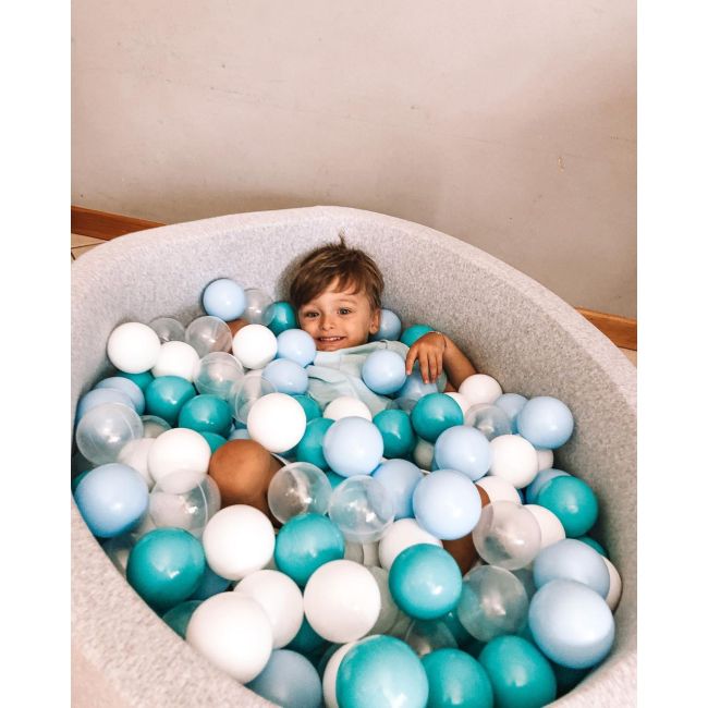 Piscina Uscata Cu 200 De Bile (turcoaz, Babyblue, Transparent, Alb) Meowbaby  , 90x30 Cm, Gri Deschis Pjbmeo166