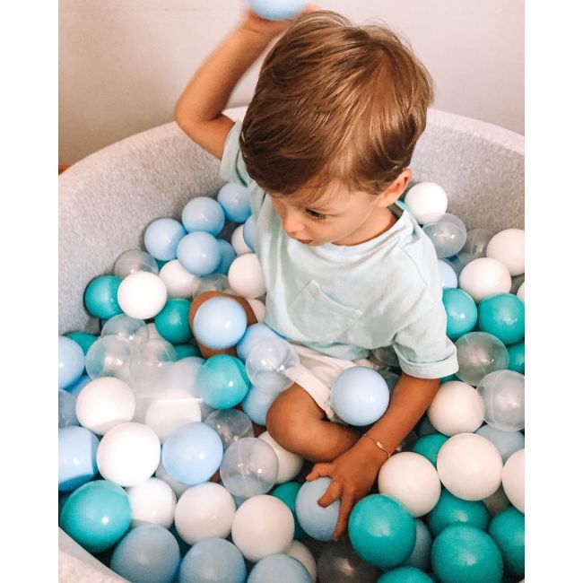 Piscina Uscata Cu 200 De Bile (turcoaz, Babyblue, Transparent, Alb) Meowbaby  , 90x30 Cm, Gri Deschis Pjbmeo166