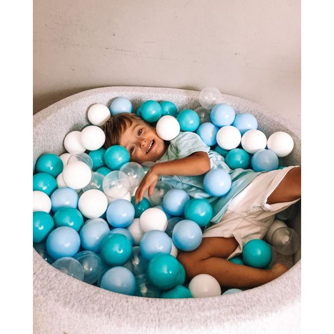 Piscina Uscata Cu 200 De Bile (turcoaz, Babyblue, Transparent, Alb) Meowbaby  , 90x30 Cm, Gri Deschis Pjbmeo166