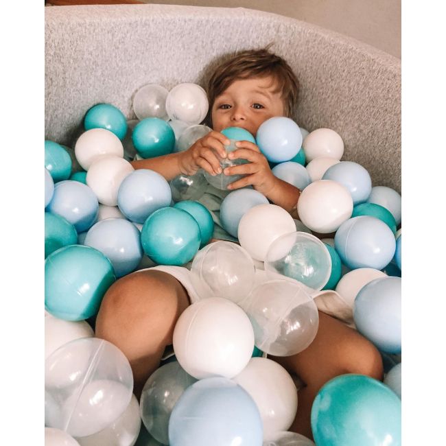 Piscina Uscata Cu 200 De Bile (turcoaz, Babyblue, Transparent, Alb) Meowbaby  , 90x30 Cm, Gri Deschis Pjbmeo166
