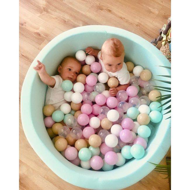 Piscina Uscata Cu 250 De Bile (alb, Mint, Bej, Roz Pastel, Transparent) Meowbaby  , Cupcake, 90x30 Cm, Mint Pjbb001006