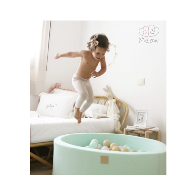 Piscina Uscata Cu 250 De Bile (alb, Mint, Bej, Roz Pastel, Transparent) Meowbaby  , Cupcake, 90x30 Cm, Mint Pjbb001006