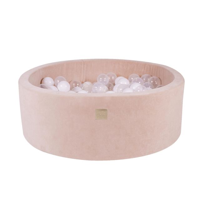Piscina Uscata Cu 250 De Bile (alb, Transparent, Alb Perlat) Meowbaby  , Angel, 90x30 Cm, Catifea Ecru Pjbb001029