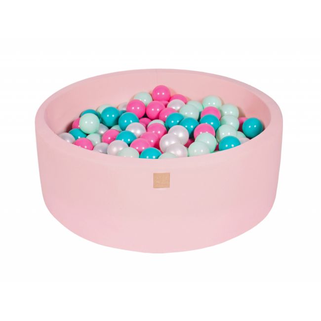 Piscina Uscata Cu 250 De Bile (alb Perlat, Turcoaz, Roz Pastel, Mint) Meowbaby  , Unicorn, 90x30 Cm, Roz Deschis Pjbb001018