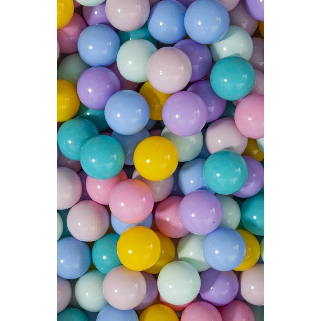Piscina Uscata Cu 250 De Bile (babyblue, Mint, Pastel Roz, Lila) Meowbaby  , Rainbow, 90x30 Cm, Gri Deschis Pjbb001027