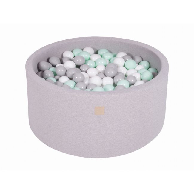 Piscina Uscata Cu 300 De Bile (alb, Gri, Mint) Meowbaby  , 90x40 Cm, Gri Deschis Pjbmeo051