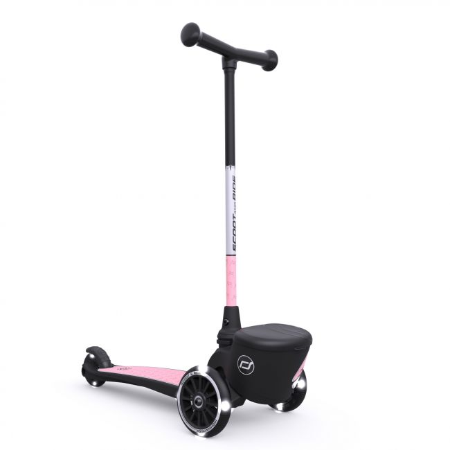 Trotineta Copii Pliabila Cu Roti Luminoase, Suport Jucarie, Highwaykick 2 Lifestyle Rose Reflectorizant, 2 Ani +, Pana La 50 Kg, Scoot  Ride Pjb96528