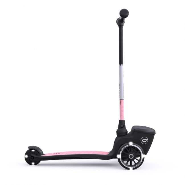 Trotineta Copii Pliabila Cu Roti Luminoase, Suport Jucarie, Highwaykick 2 Lifestyle Rose Reflectorizant, 2 Ani +, Pana La 50 Kg, Scoot  Ride Pjb96528