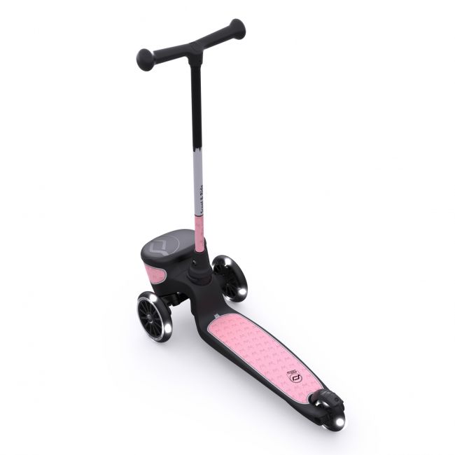 Trotineta Copii Pliabila Cu Roti Luminoase, Suport Jucarie, Highwaykick 2 Lifestyle Rose Reflectorizant, 2 Ani +, Pana La 50 Kg, Scoot  Ride Pjb96528