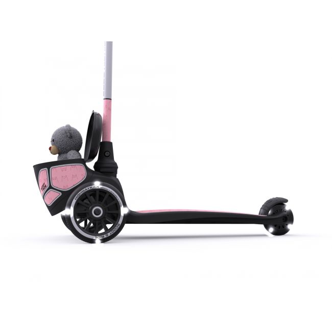 Trotineta Copii Pliabila Cu Roti Luminoase, Suport Jucarie, Highwaykick 2 Lifestyle Rose Reflectorizant, 2 Ani +, Pana La 50 Kg, Scoot  Ride Pjb96528